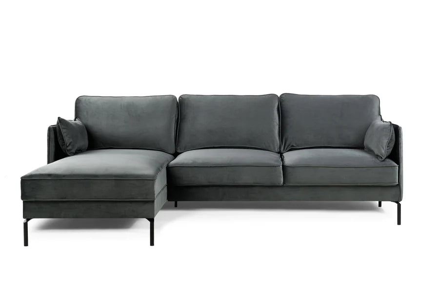 3-Seater Sofa CL Right, Fabric Fashion Velvet, F411 Dark Gray