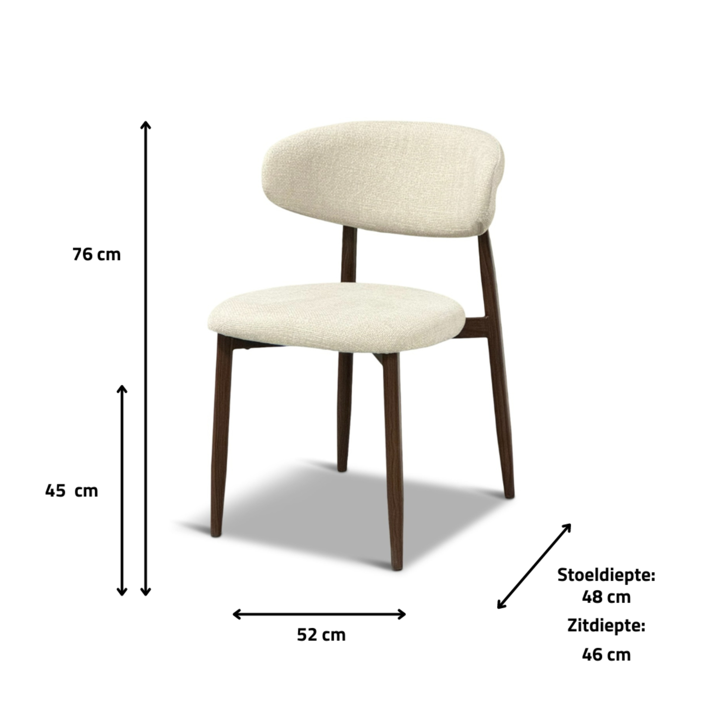 Japandi Cream Dining Chair