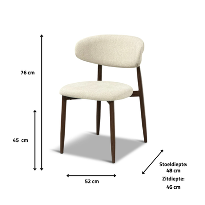 Japandi Cream Dining Chair