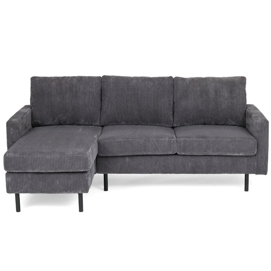 3-Seater Sofa CL L+R, Fabric RIB, RIB230 Anthracite