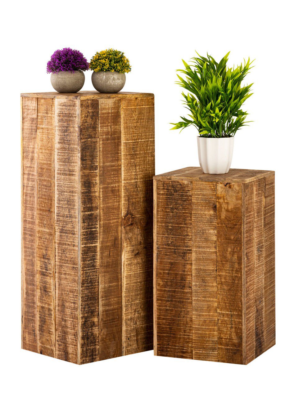 Plant Pedestal 27x27 H50 or 73cm Flower Stand Wood Plant Stand Side Table Square Mango Wood