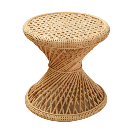 Rattan Side Table | Coffee Table | Round Coffee Table LUHU Ø45 cm Beige