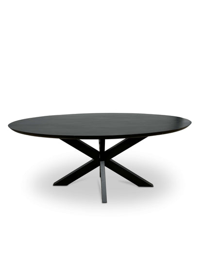 Stylish Mango Wood Dining Table - Black with Tapered Edge