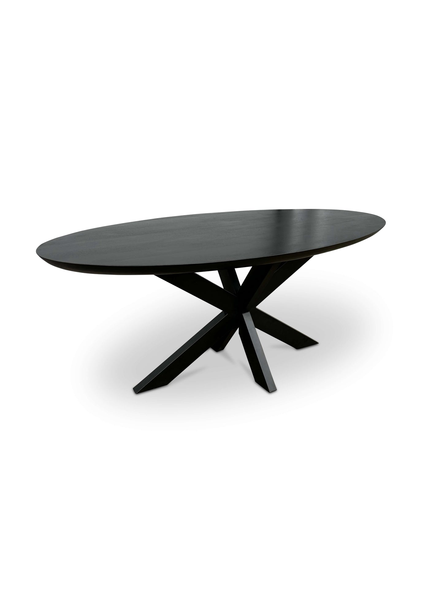 Stylish Mango Wood Dining Table - Black with Tapered Edge