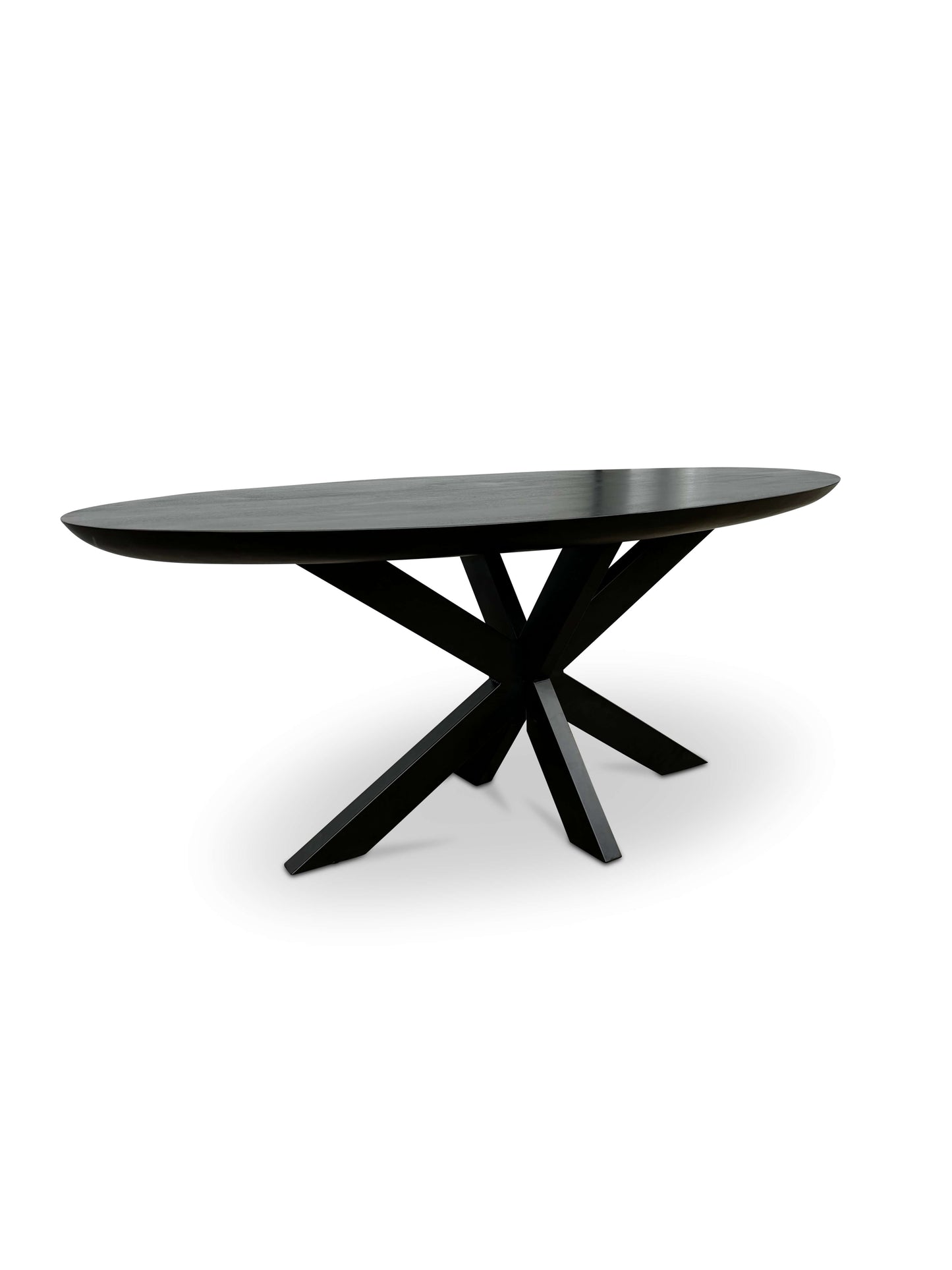 Stylish Mango Wood Dining Table - Black with Tapered Edge