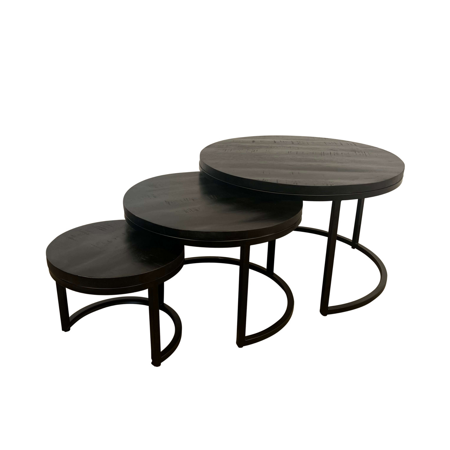 Mango wood coffee table black set Romy