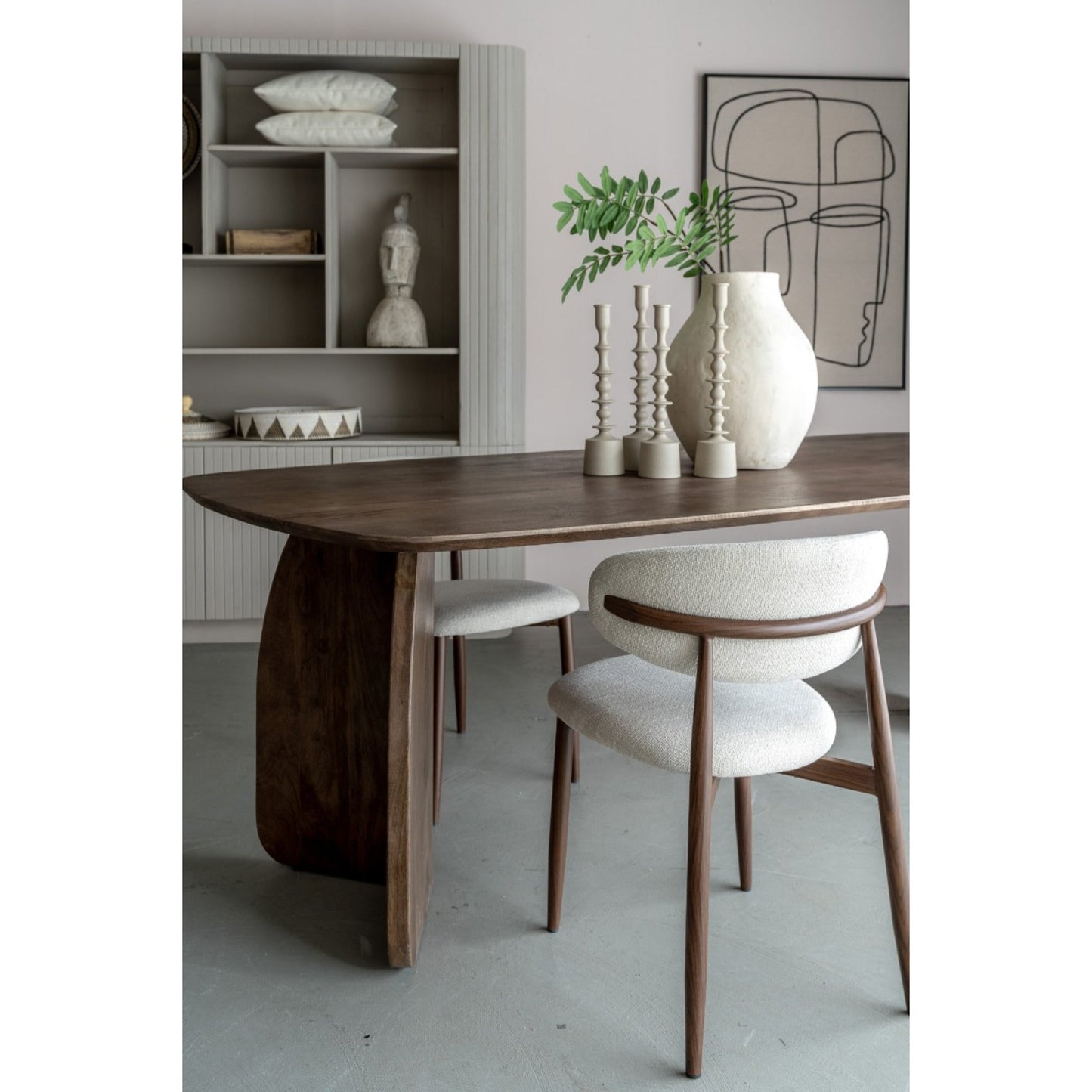 Japandi Cream Dining Chair