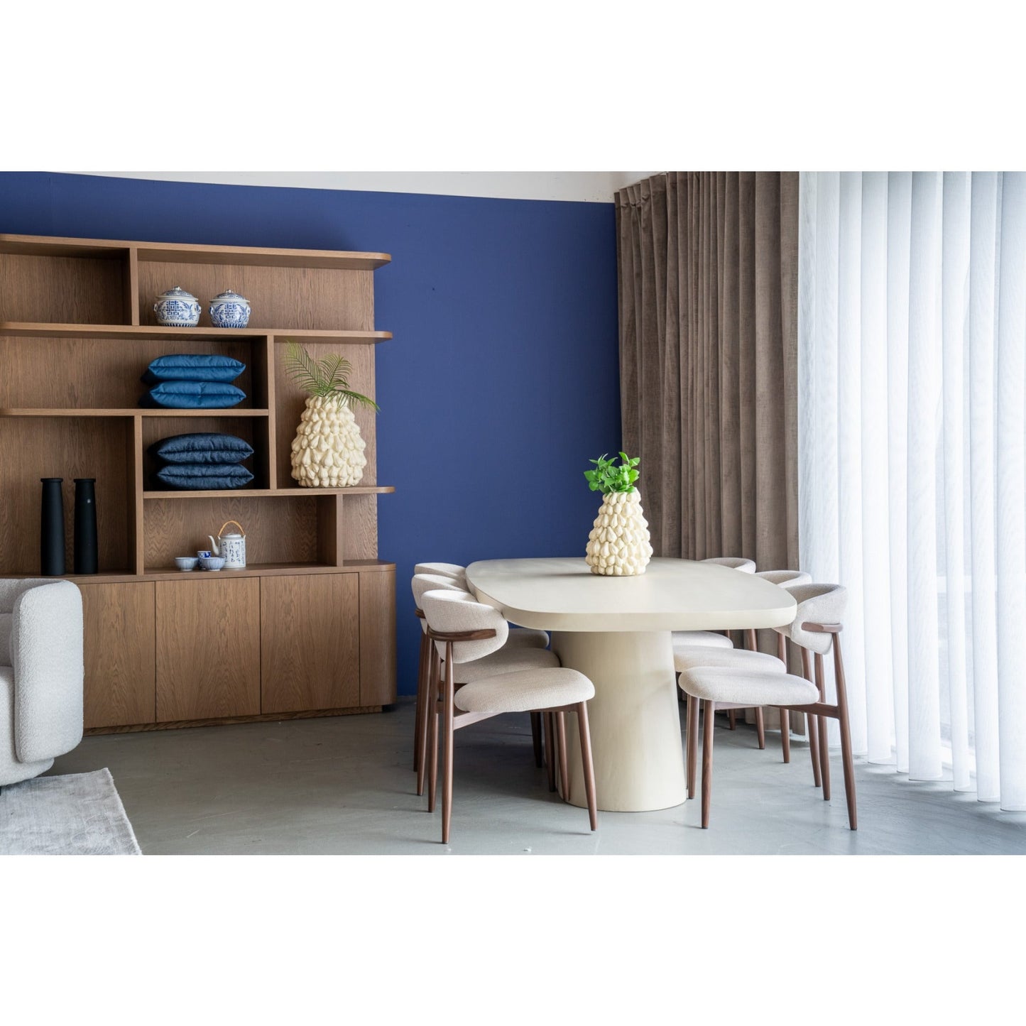 Japandi Cream Dining Chair