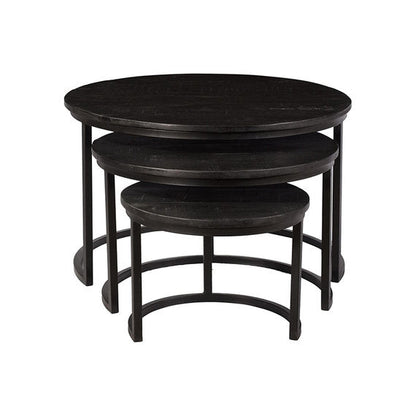 Mango wood coffee table black set Romy