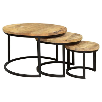 Mango wood coffee table set Romy