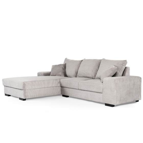 3-Seater Sofa CL Right, Fabric RIB, RIB311 Grey